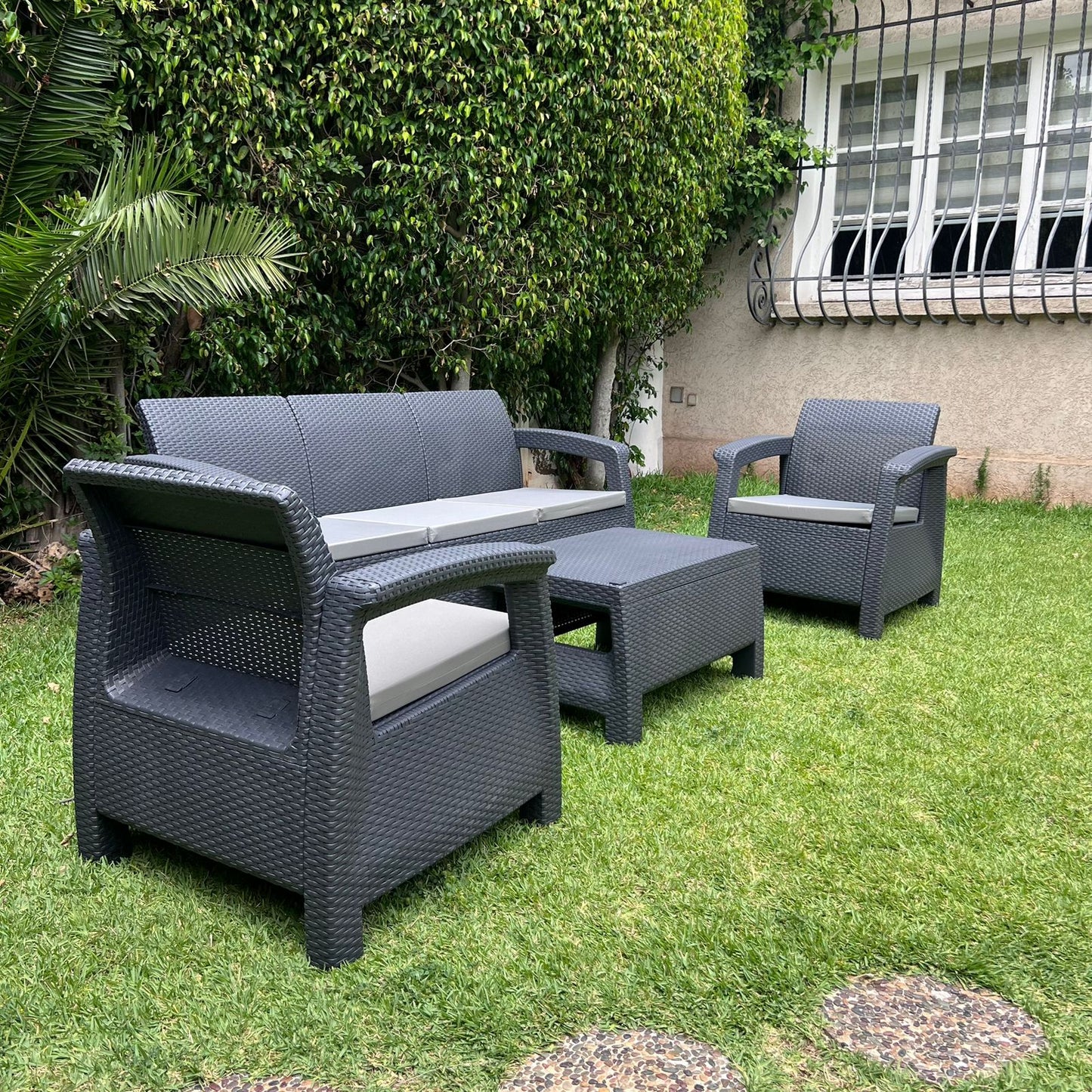 Salon BALI 5 places(3+1+1) - Gris Anthracite