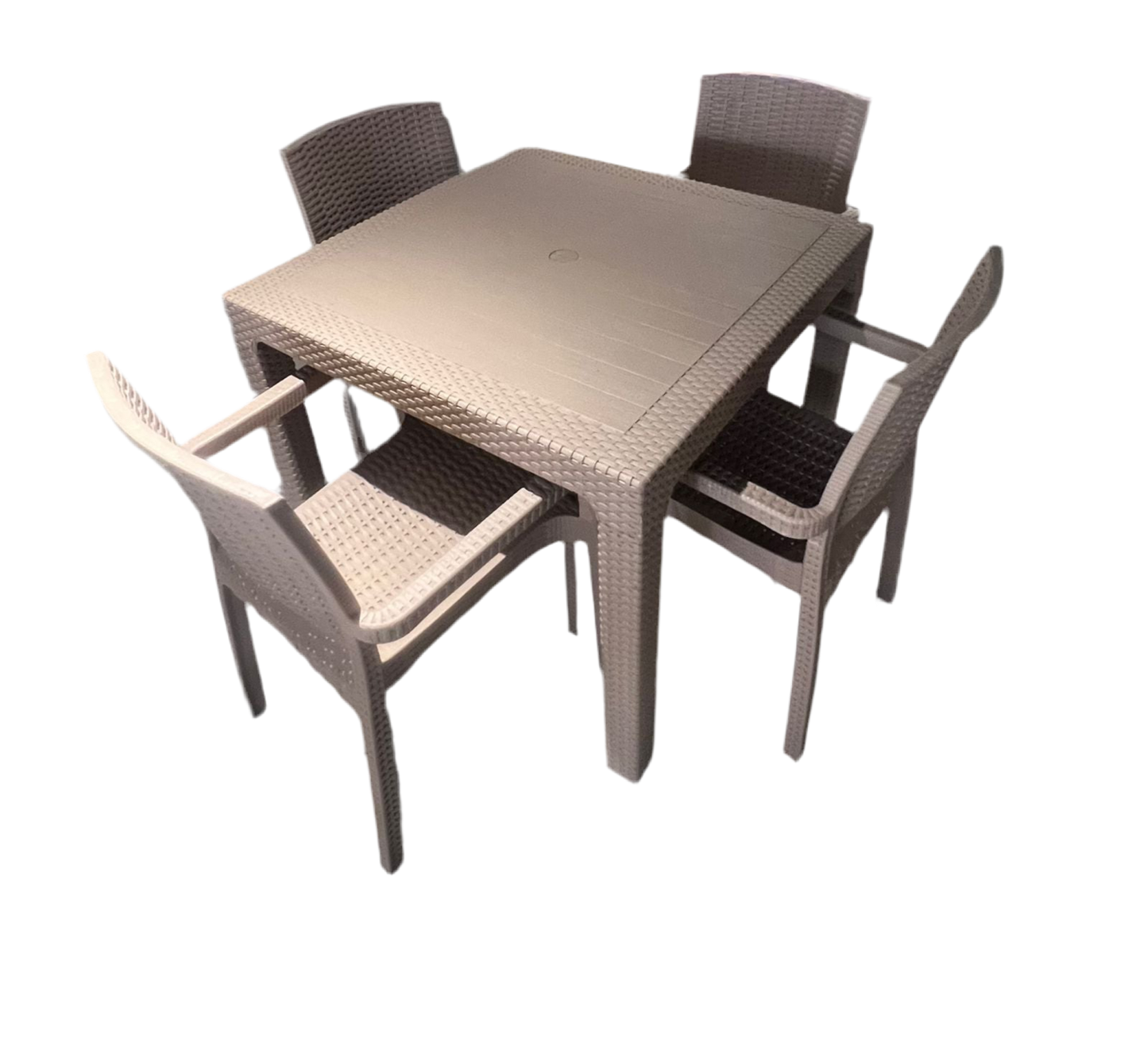 TABLE A MANGER 90*90 + 4 CHAISES