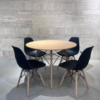 TABLE A MANGER RONDE 1M + 4 CHAISES SCANDY ( couleurs au choix )