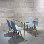 TABLE A MANGER EN VERRE 120*80 CM AVEC 4 CHAISES SCANDY