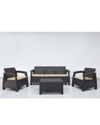 Salon BALI 5 places(3+1+1)- Marron Choco