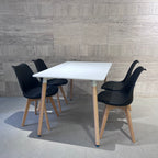 TABLE A MANGER 120*80 CM AVEC 4 CHAISES PERLA