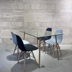 TABLE A MANGER EN VERRE 120*80 CM AVEC 4 CHAISES SCANDY