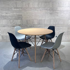 TABLE A MANGER RONDE 1M + 4 CHAISES SCANDY ( couleurs au choix )