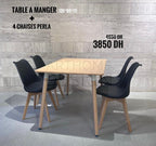 TABLE A MANGER 120*80 CM AVEC 4 CHAISES PERLA