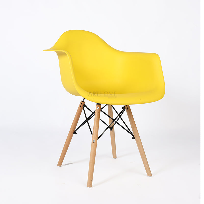 PRADO JAUNE - chaise scandinave avec accoudoirs
