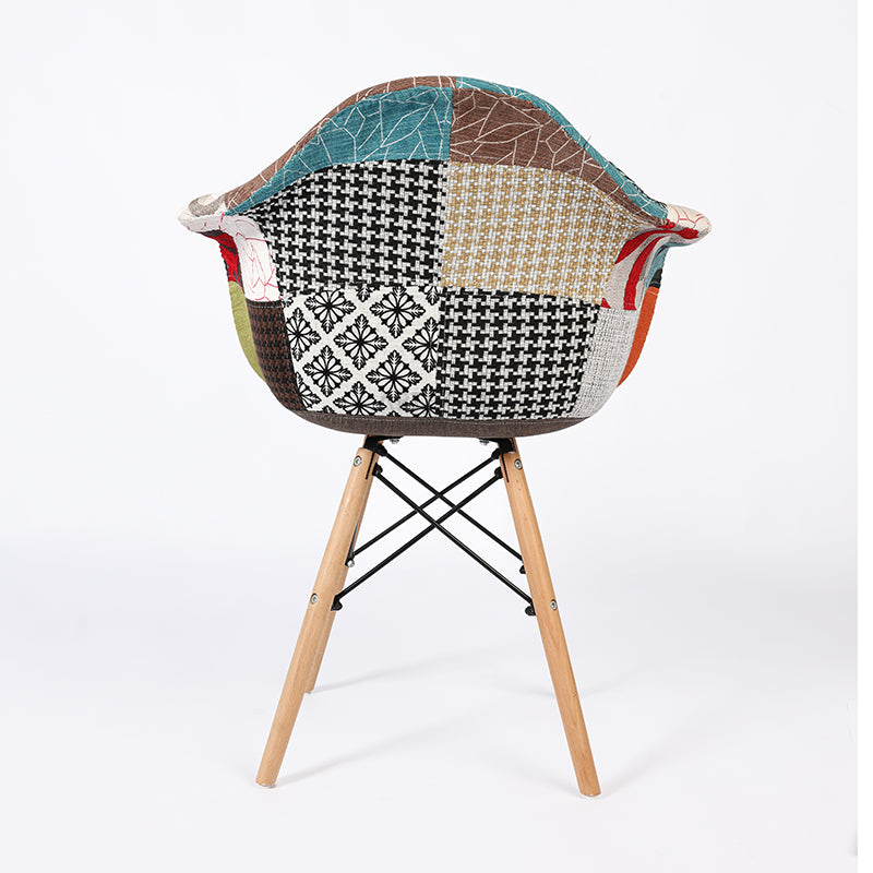 PRADO PATCHWORK COULEUR - chaise scandinave avec accoudoirs