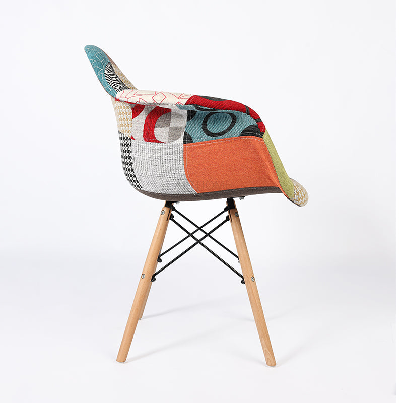 PRADO PATCHWORK COULEUR - chaise scandinave avec accoudoirs