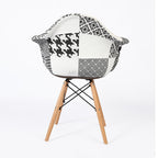 PRADO PATCHWORK NOIR & BLANC - chaise scandinave avec accoudoirs