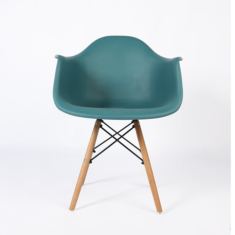 PRADO BLEU CANARD - chaise scandinave avec accoudoirs