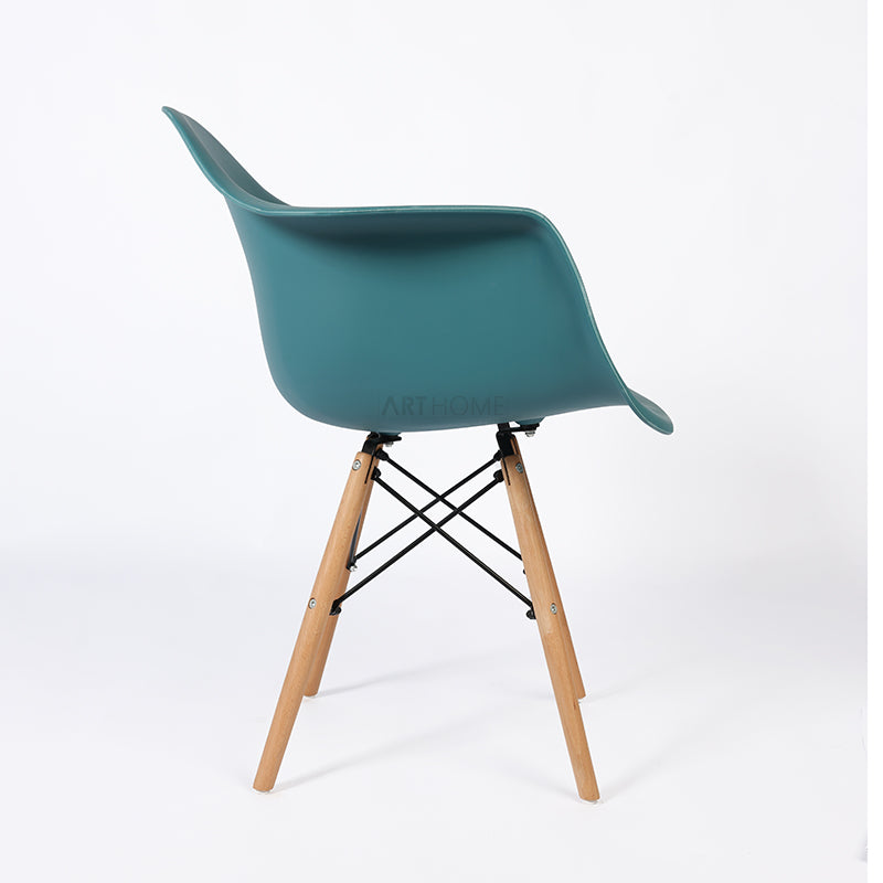 PRADO BLEU CANARD - chaise scandinave avec accoudoirs