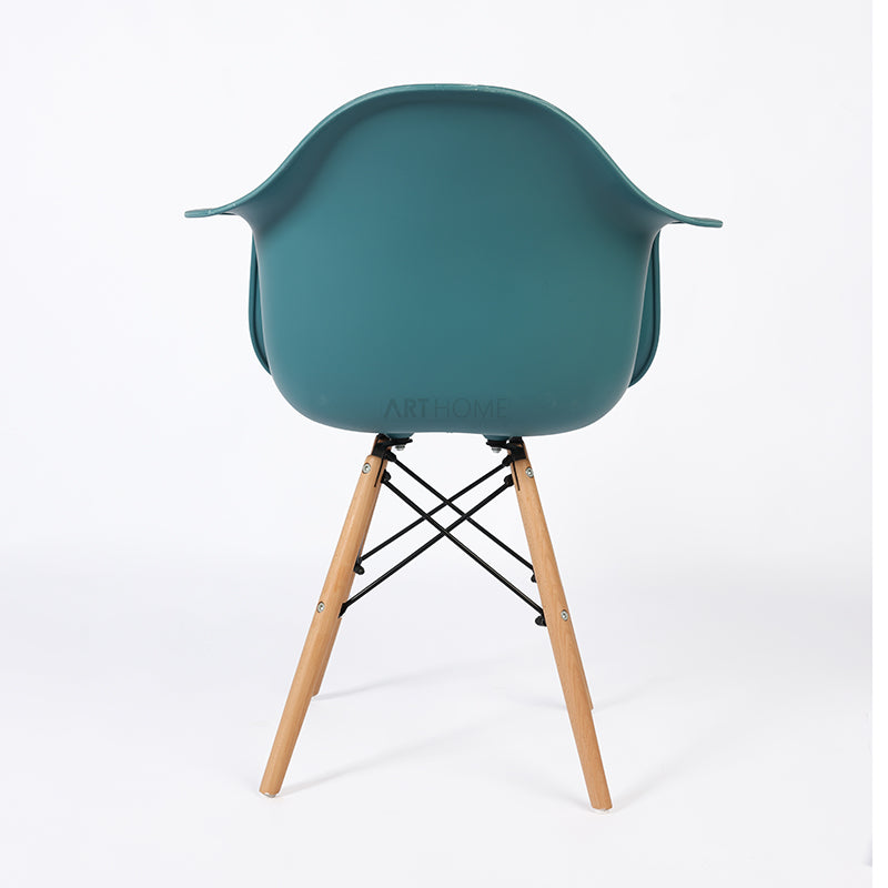 PRADO BLEU CANARD - chaise scandinave avec accoudoirs