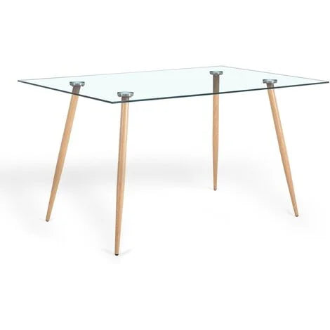 TABLE 1,50 RECTENGLAIRE EN VERRE